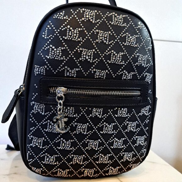 Juicy Couture Black Crystal Crush Medium Backpack NWT - Picture 1 of 13